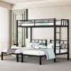 Triple Bunk Bed Twin Over Twin Over Twin, 3 Bunk Bed with Side Ladder, Twin Size Triple Bunk Bed for Kids, Teens 4