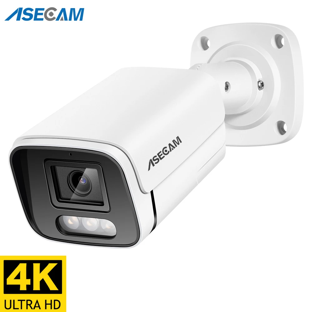 Nový 4K 8MP IP kamera audio outdoorové POE H.265 onvif kov kulka CCTV domácí 4MP barva noc vidění záruka kamera