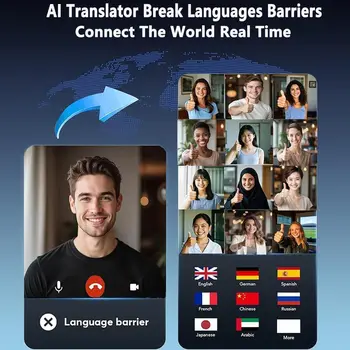 Ai Translation Earbuds Real Time 144 Languages English Spanish Translator Headphones, Open Ear Wireless Earphones Perfect for Travel 4