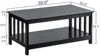 ChooChoo Mission Coffee Table, Black Wood Living Room Table with Shelf, 40 Black 3