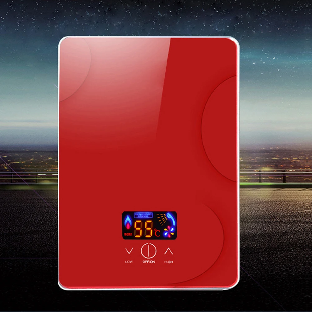 Electric Hot Water Heater 6500W 220V Instant Tankless for Bathroom Kitchen Hotel