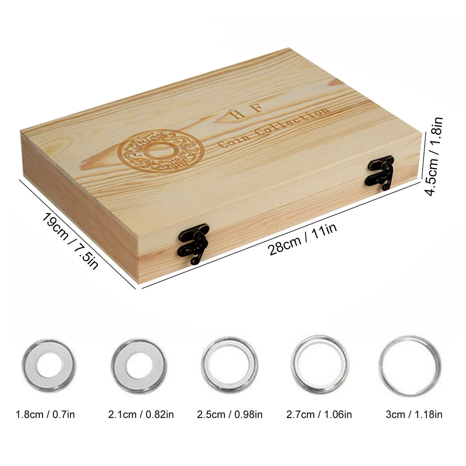 

Coin Collection Holder Wooden Box | Professional 50/100pcs Coins Collector Case Holder | Home Univer