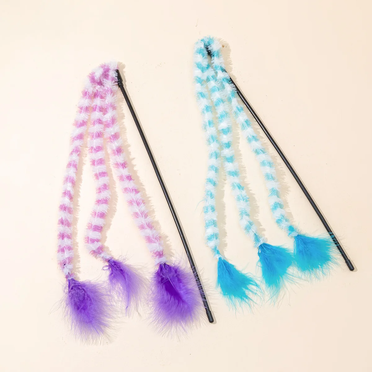 

Cat Toy Cat Teaser Sticks Fairy Funny Cat Stick Plush Cloth Strip With Bell Cat Self-hi Unstuffy Toy Funny Cat Stick