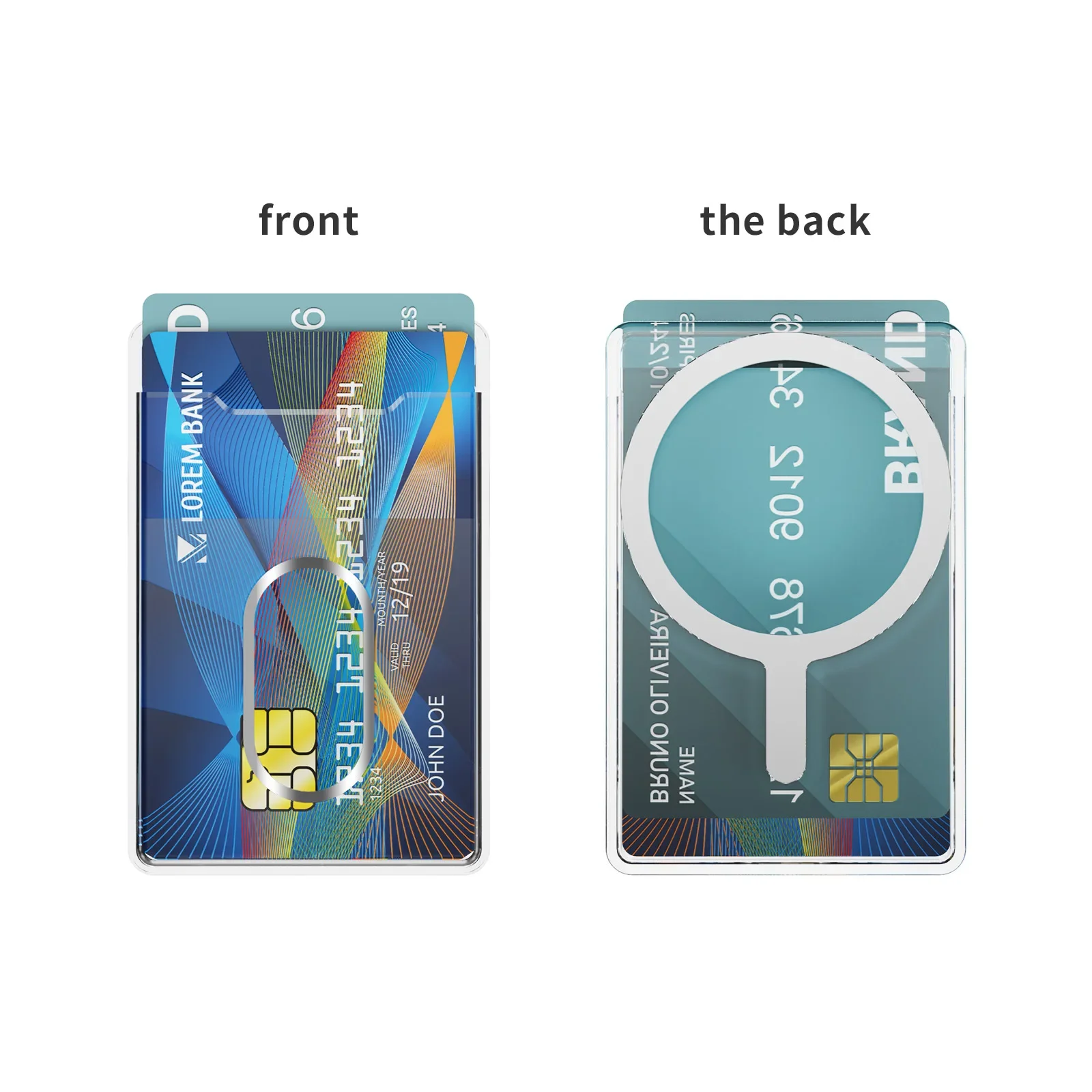 Plastic Magnetic Card Holder for Magsafe Magnet Wallet Socket Cards Slot Portable Card Case for IPhone 16 Pro Max Samsung S25