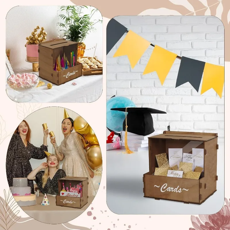 Rustikale Quadratische Hochzeitskartenbox Aus Holz Für Partys_voghion.com