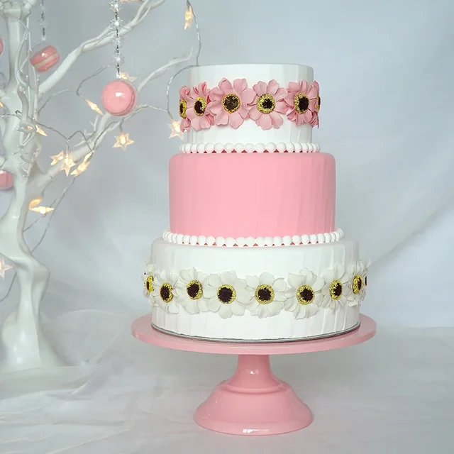 Pink Color Wedding Cake Stands 12 Inch Birthday Cake Stand Baking Cupcake Tools Fondant Display Cake Plates Bakeware Dinnerware 5