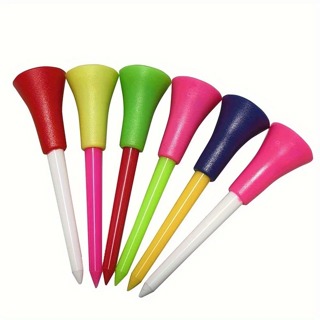 10pcs Plastic PP Golf Tees Multi Color 8.3cm/3.26in Durable Cushion Top Golf Tee Golf Accessories Golf Ball Holder 6
