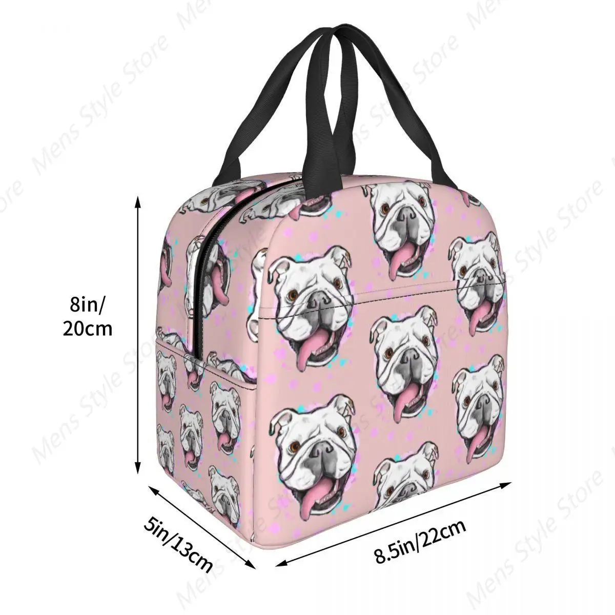 English Bulldog Insulated Lunch Bag British Dog Portable Cooler Thermal Bento Box Women School Children Picnic Food Bags