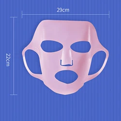 Silicone Moisturizing Facial Mask Cover - Transparent Beauty Face Tool (Pink - L)