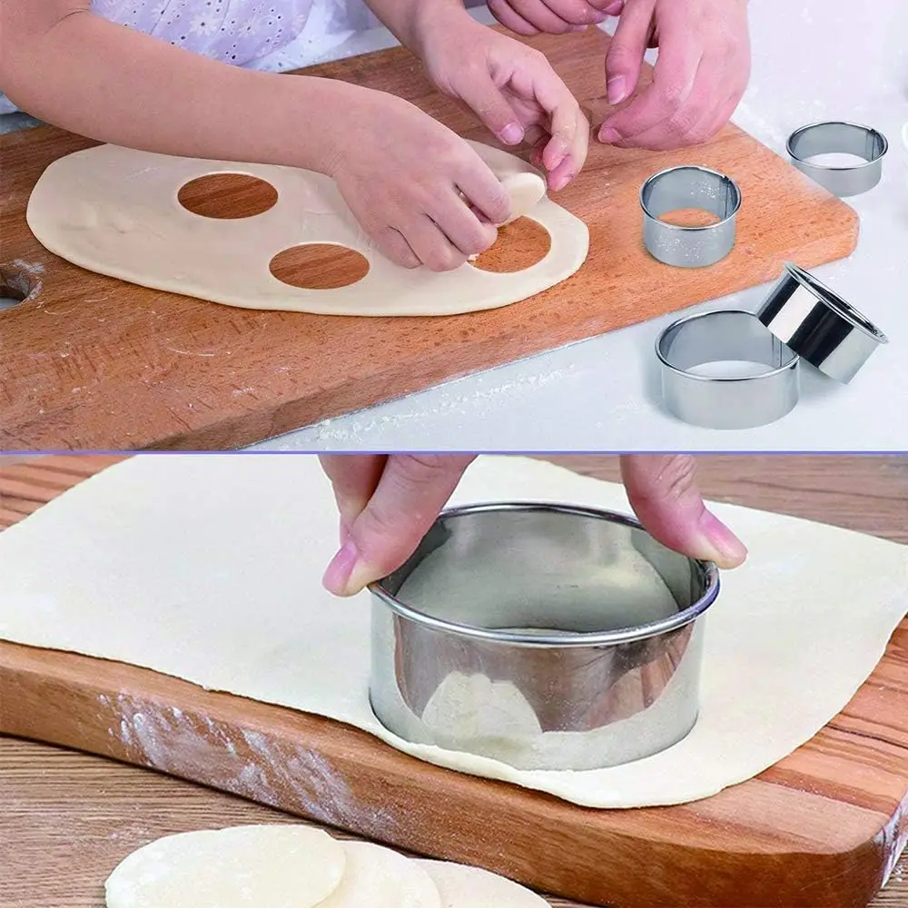 Cookie Cutter Cookie Mould Baking Mold 11/12pcs Round Stainless Steel Set Suitable For Cakes Mousse Donuts Fondant Cookie Ring