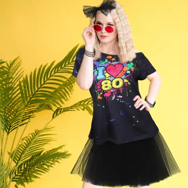 Vestiti Fluo Maglie A Rete Anni '80 Set Da Pezzi, Colori Neon