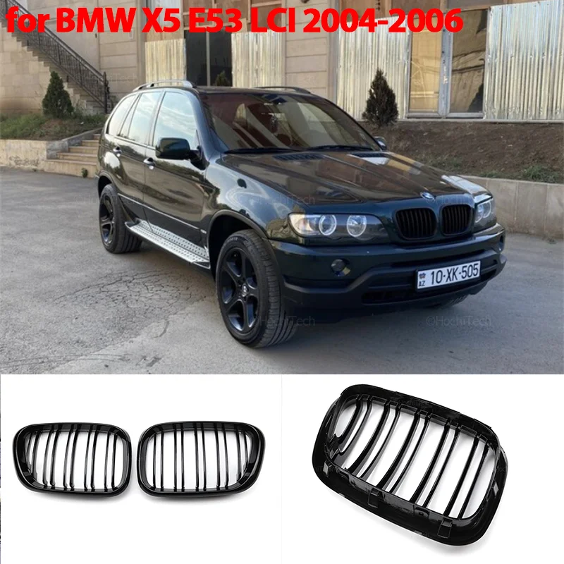 Car Glossy Black Grill Front Kidney Grille For Bmw X5 E53 Lci 2004 2005  2006 Car Accessories Slats Line Grills - Racing Grills - Aliexpress