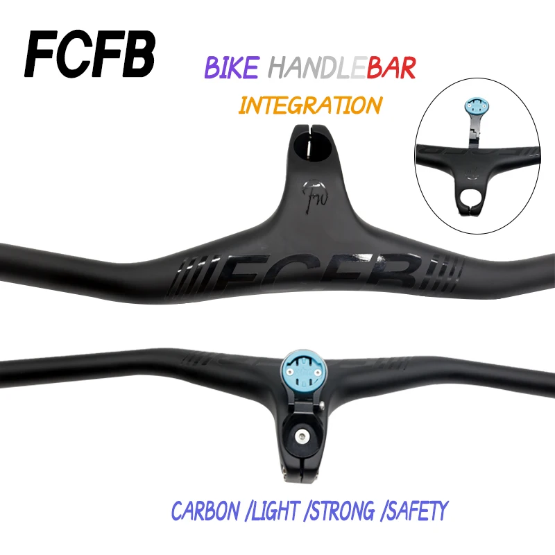 

FCFB MTB Carbon Handlebar Black Full Carbon Fiber One-shaped Bar Sem -17 Degree mtb Bike bicycle frame handle bar bike parts