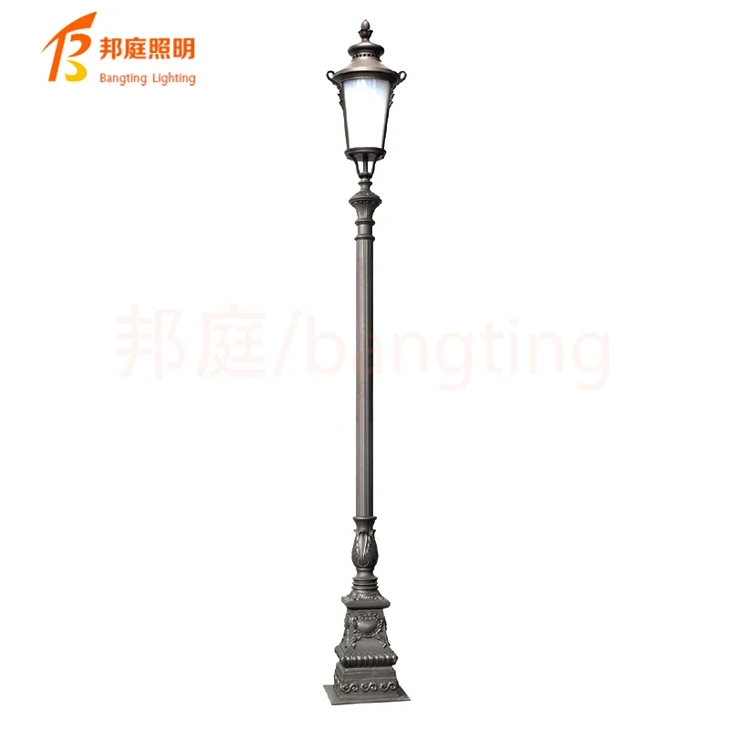 LED 야외 방수 IP65 알루미늄 합금 앤티크 더블 가든 램프, 앤티크 랜턴 ..