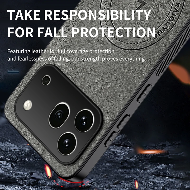 Luxury Leather Magnetic Phone Case - Classic Design