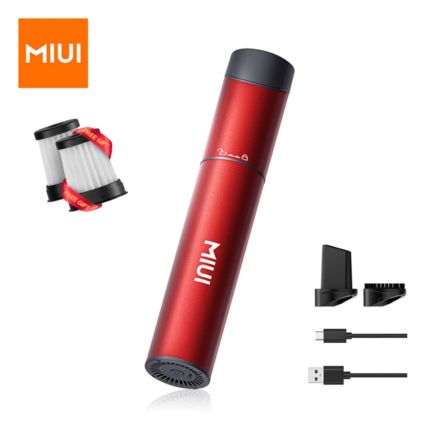 MIUI Cordless Laptop Vacuum Cleaner Portable USB Rechargeable Car Vacuum 2-Suction Power Mini & Cool Model-Xï¼Aluminum Alloyï¼
