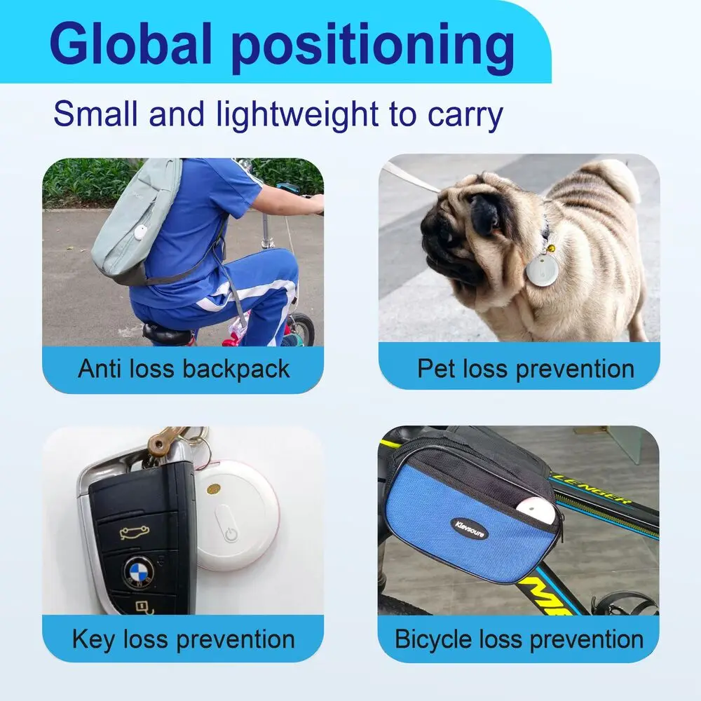 Smart Bluetooth GPS Tracker Work with IOS System Find My app Anti-Lost Device Locator Pet Kids Bag Key Finder Global Positioning