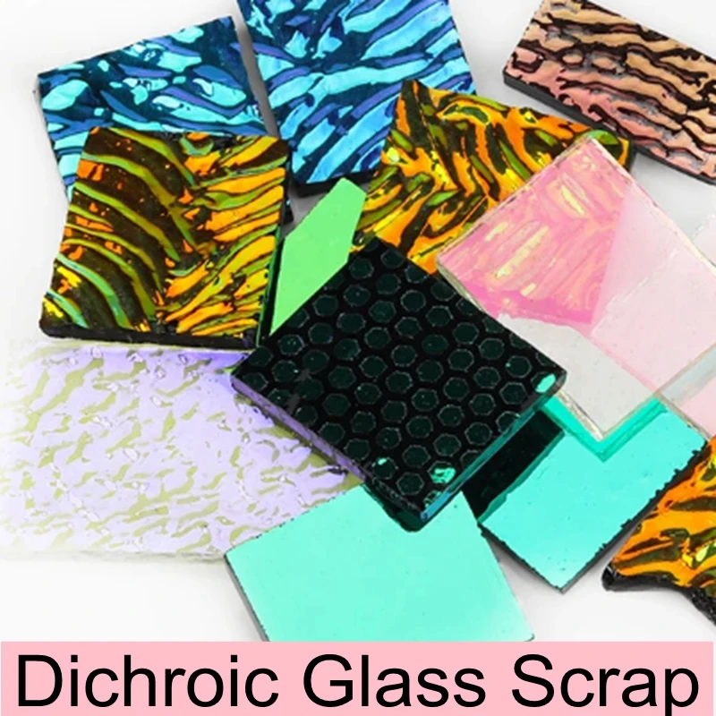 COE90 Dichroic Glass Mix Color & Shapes Fusing Glass Microwave Kiln Accessories For DIY Decoration 5bags