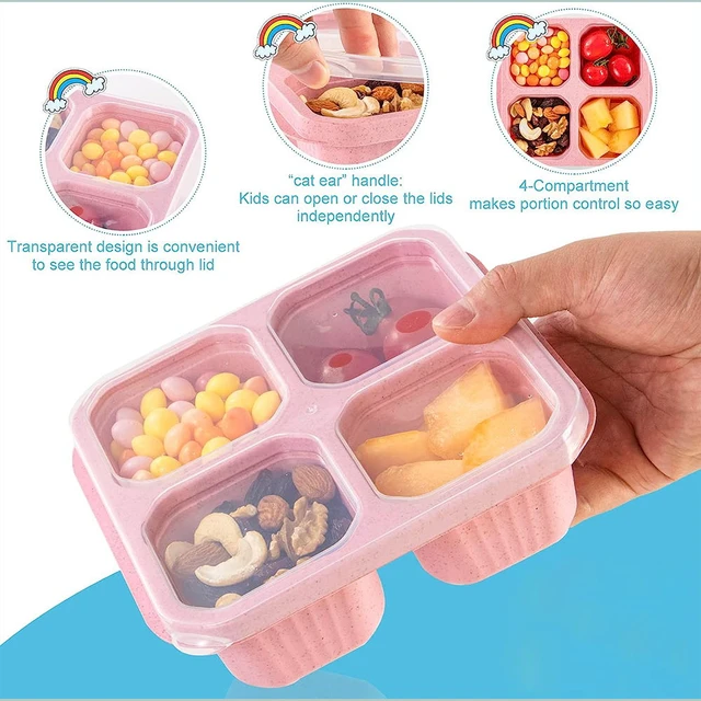 Portable Bento Snack Box 4 Section Food Storage Containers Reusable Snack  Boxes Office Travel Lunch Boxes - AliExpress