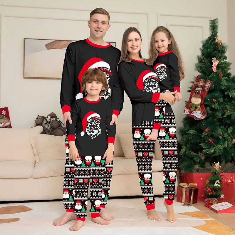 thumbnail image 2 of Pijamas navideños, conjuntos familiares a juego, Año Nuevo 2025, madre, hija, padre, hijo, pijamas de 2 piezas, ropa de bebé para Navidad para adultos y niños, 2 of 5