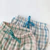 Summer Baby Girls Clothes Set Plaid Baby Suit Shirt with Short Pants 2pcs Baby Clothes 0-24 Months 6