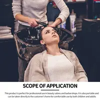 Évier à shampoing réglable avec vidange, bassin de salon, support de tuyau en acier inoxydable portable, bol de lavage à contre-courant pour cheveux, recommandé pour les salons de coiffure 5