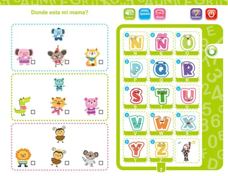 ABC Sound Book For Children English Spanish Letters & Words Learning Toys For 3 Year Old Girls Boys Fun Educational Toys 2
