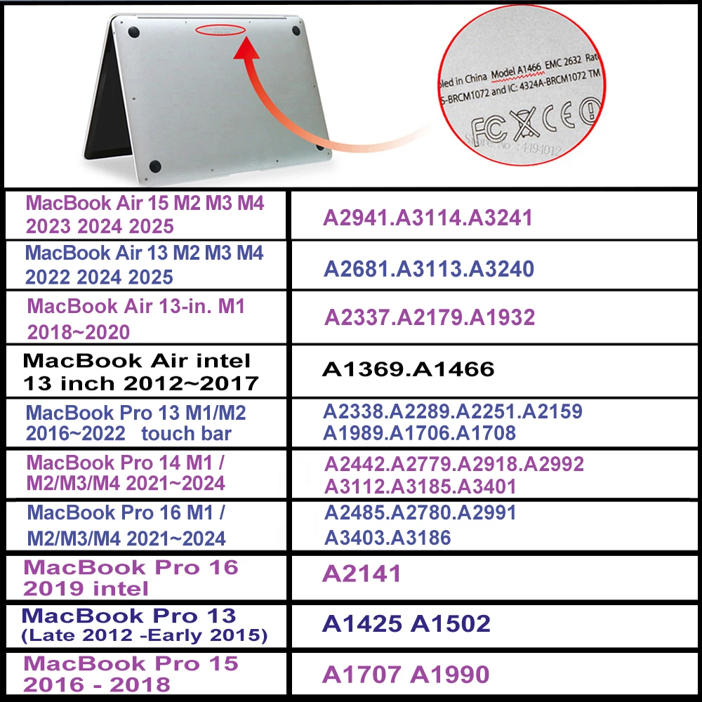 Laptop Case For New MacBook Pro 14 Case M4 2024 For MacBook M3 M2 M1 Chip Pro 16 Funda 2025 M4 Air 13 13.6 15 Cover accessories — view 6