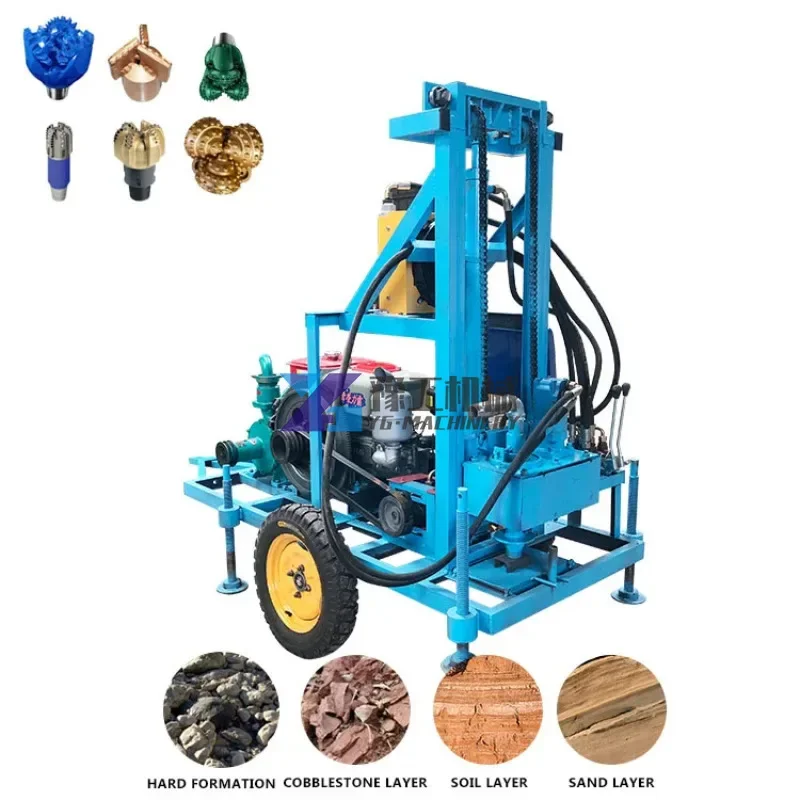 

Portable Diesel Hydraulic Small Water Well Drilling Rig Machine 100m 150m Depth Well Pump Accessories for Sale Price New China
