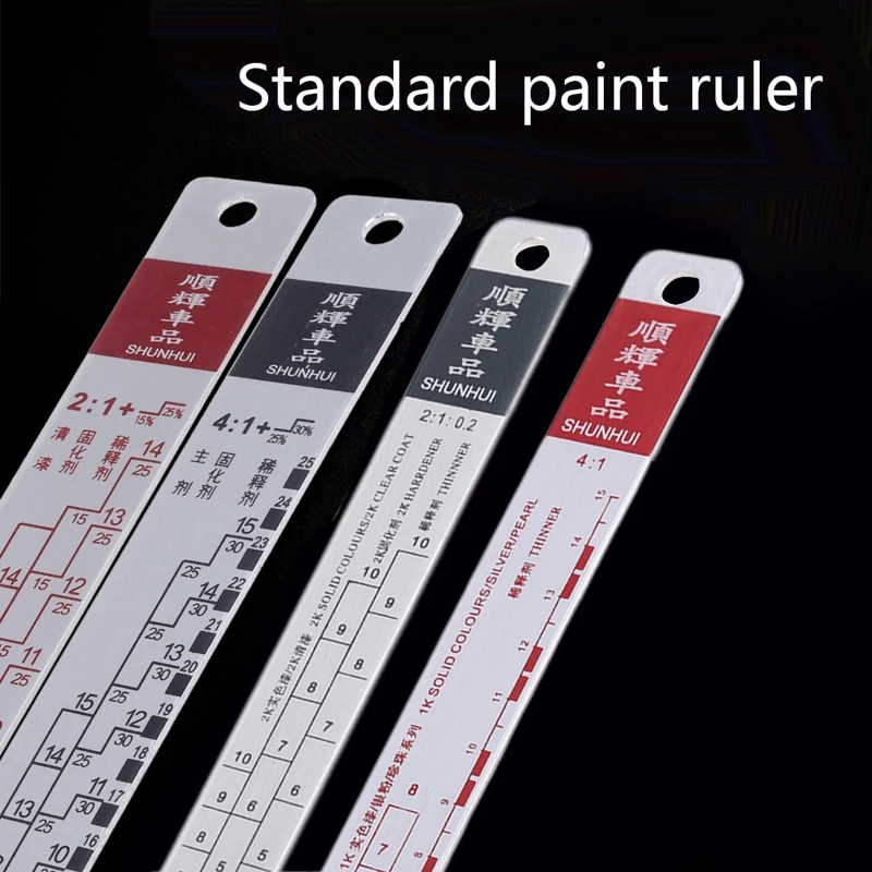 

Mixing Tool Standard Car Paint Ruler Suitable for Cars Paint Ruler Ruler Paint Tool Black/R-ed Rulers