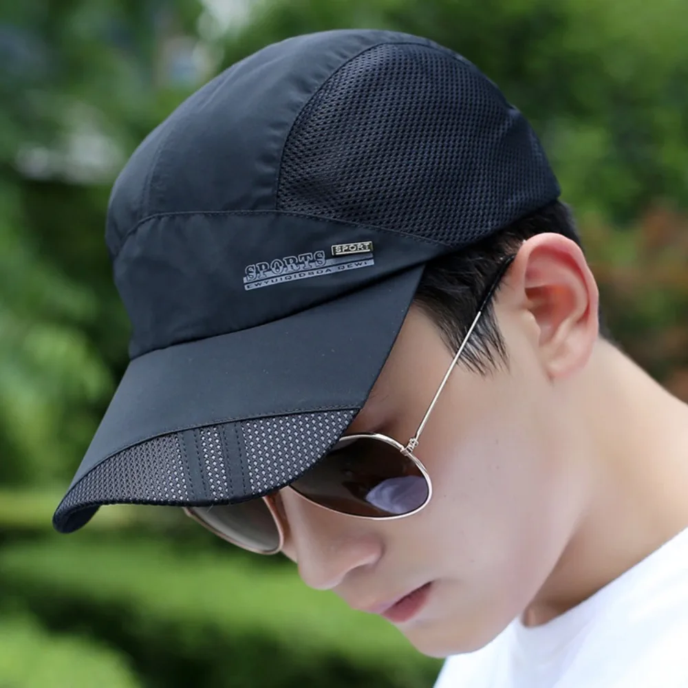 Summer Sun Hat for Men Women Running Fishing Mesh Quick Dry Sports Golf Cap Unisex UV Protection Baseball Caps Men's Peaked Cap 5