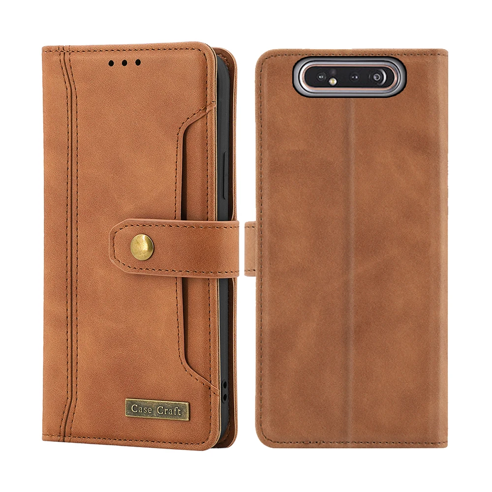 Luxury Leather Wallet Flip Case with Card Slots and Stand - Notebook Style