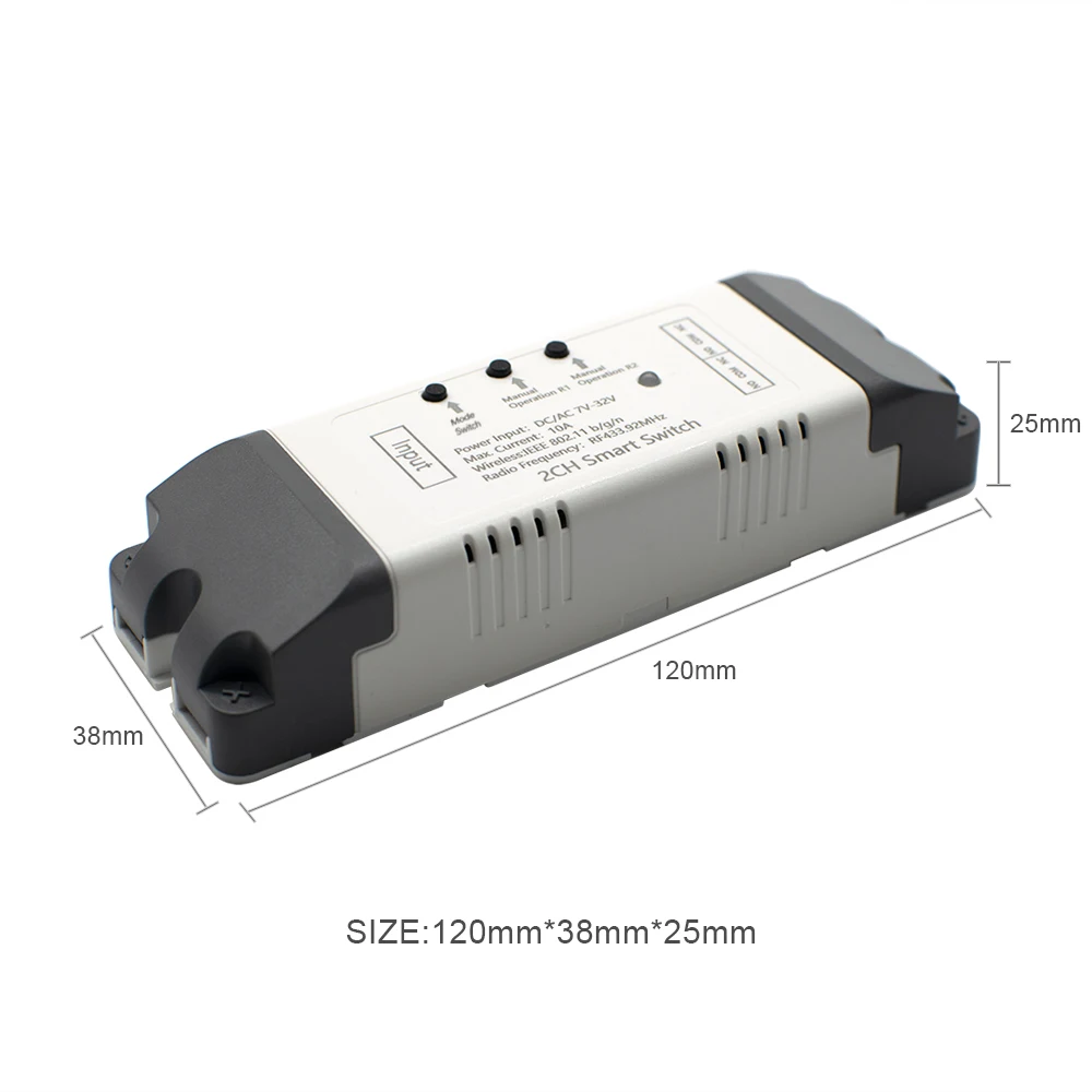 Tuya Smart Wifi Electric Linear Actuator Motor Controller DC AC 12V 24V 32V 2 Channel Switch RF433 Remote 2CH Pulse Module Relay