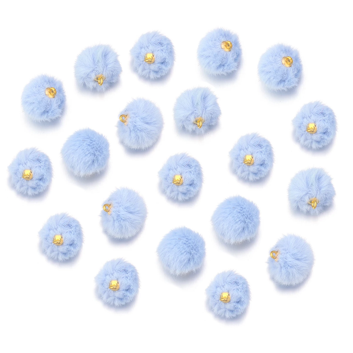 20 stücke Plüsch Fell Bedeckt Ball Perlen Charms Nachahmung Kaninchen Fell Pompon Anhänger Für Schmuck Machen DIY Halskette Armbänder Ohrringe – Detail 23