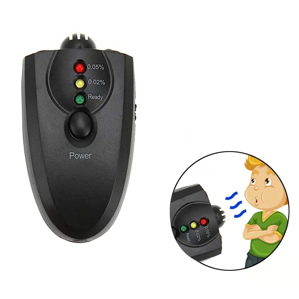 Portable Breathalyzer Keychain Red Light LED Flashlight Alcohol Breath Tester Professional Keychain Alcohol Tester Analyzer