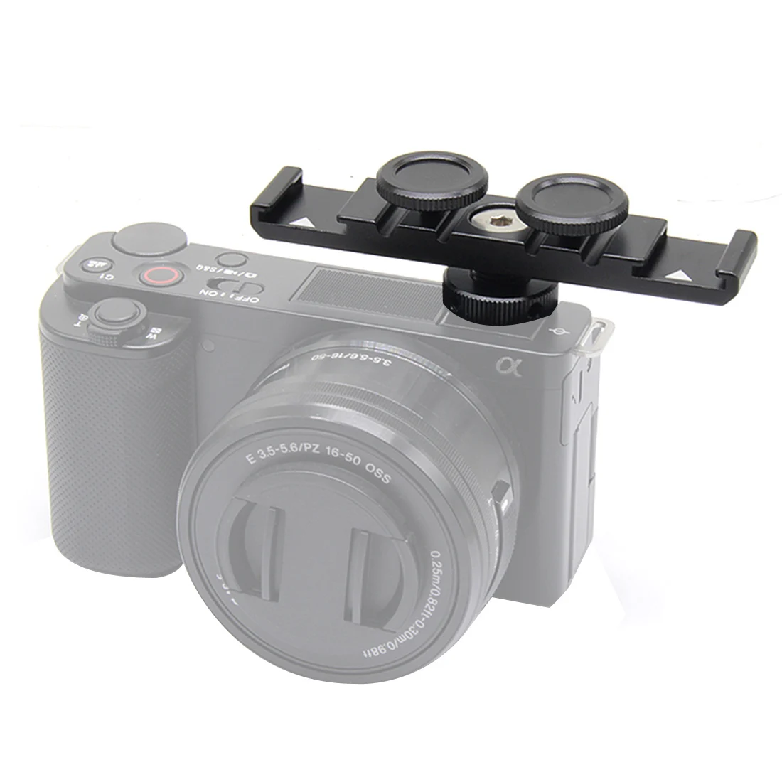 Double Cold Hot Shoe Adapter Mount Extension Holder Video Bracket for Canon for