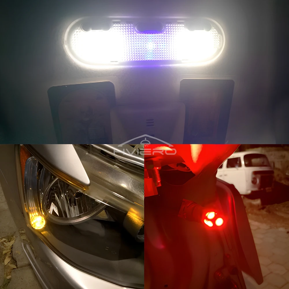 รูปสินค้า โคมไฟ LED รถยนต์ 12V สีขาว-ฟ้า-แดง ทนทาน ประหยัดพลังงาน