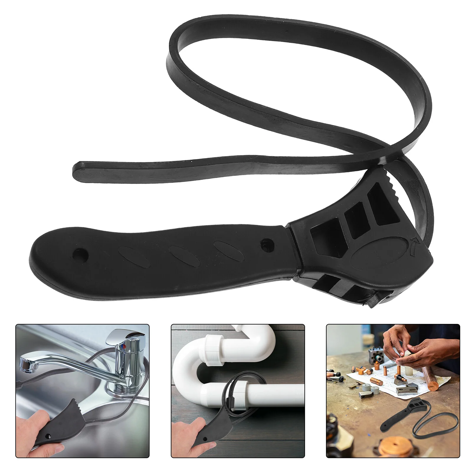 

Oil Filter for Belt Wrench Strap Plumber Tools Heavy Duty Multi-functional Universal Rubber Plumbing Small Water