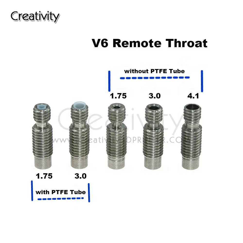 

5PC/lot 3D Printer Part V6 Remote Throat Heat Break Hotend M6 For 1.75 /3.0/4.1mm Filament Stainless Steel v6 Throat