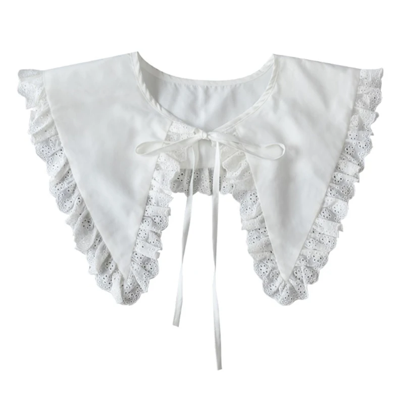 

Fake Shirt Collar Embroideries Detachable False Collars Tether Closure Lady Fashionable Garment Garnishing for Summer
