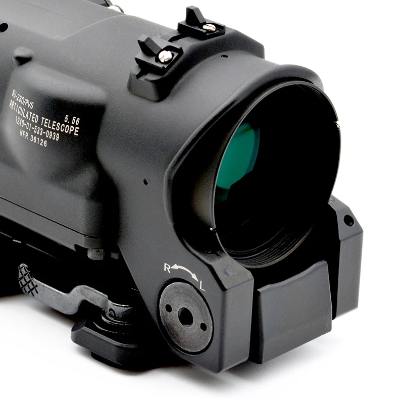 Tactical RifleScope DR 1-4x Fixed Dual Field of View Red Illumination Scope Sight With Full Markings For Airsoft and Hunting