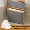 See-Through Paper Towel Storage Basket Bathroom Paper Towel Sundries Storage Basket Foldable With Lid Waterproof Storage Box 1