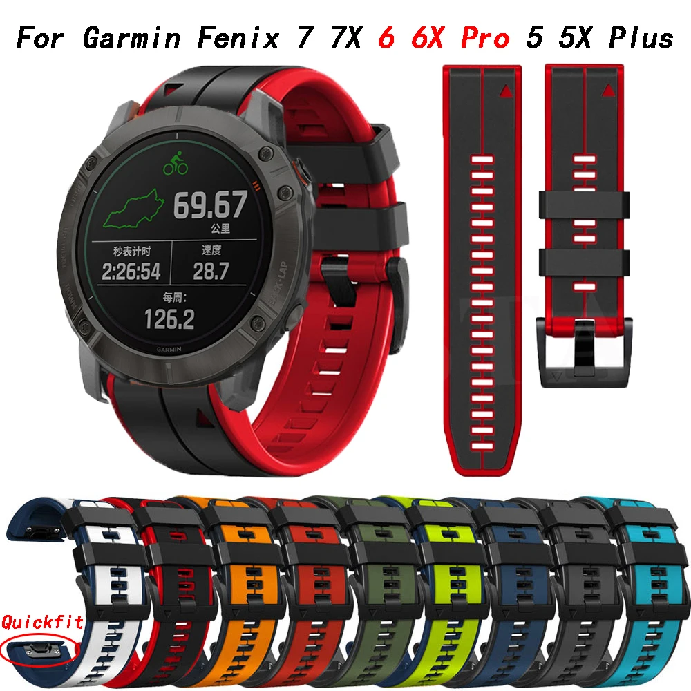 

Ремешок силиконовый для смарт-часов Garmin Fenix 6X 6 Pro 5 5XPlus 7X 7 Epix Gen 2, сменный Браслет Easyfit, 22 26 мм