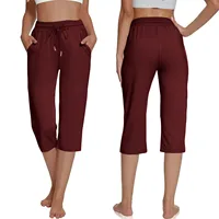 Solid Color Simple Classic Cropped Capris Pants For Women Summer Fashion Slimming Daily Versatile Sports Elastic Short Pants - Image 2