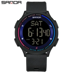 SANDA Trendy Outdoor Sports Water - Resistant Watch (Black Blue)