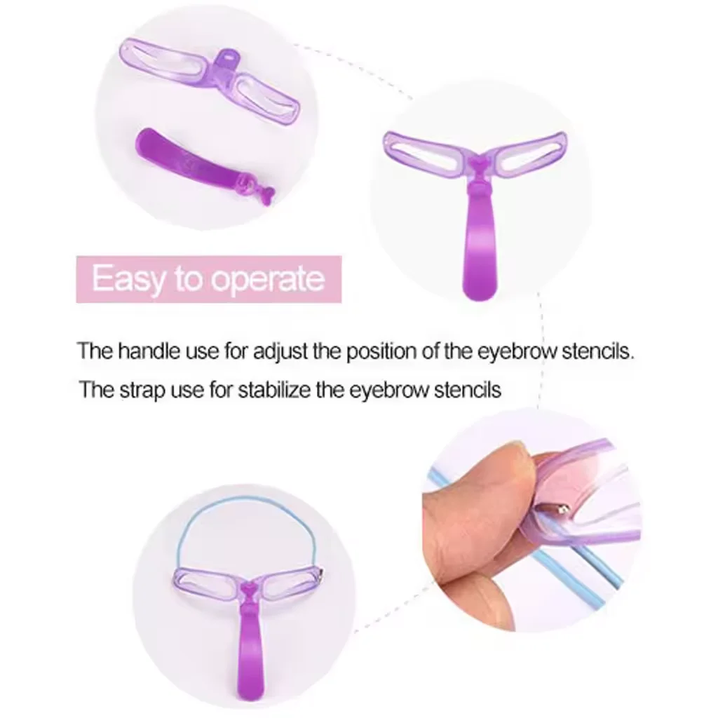 8 in 1 Eyebrow Stencil Tool Reusable Pochoir &agrave; sourcils mod&egrave;le de tampon for beaut&eacute; maquillage ensemble formes sourcils