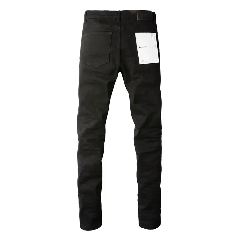 Purple Jeans American High Street Black Pleated Basic Model 2024 New Fashion Trend High Quality Jeans 3