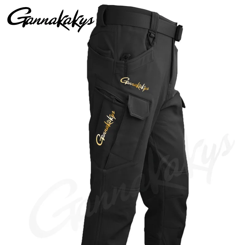 Autumn and Winter Sports Fishing Pants with Velvet Tactical Waterproof Pants Fishing Hiking Camping Work