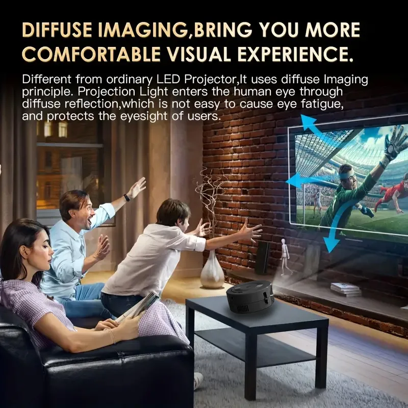 YT200 LED Mobile Video Mini Projector Home Theater Media Player Kids Gift Cinema Wired Same Screen Projector Home Theater Projec