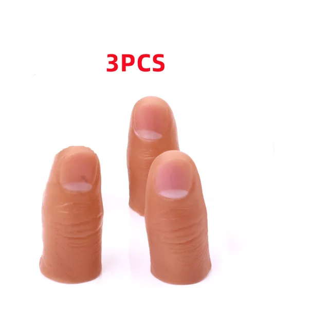 3PCS Novel Funny Magic Toys Party Prank Soft Thumb Tip Fake Finger